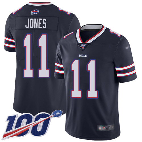 Men Buffalo Bills #11 Zay Jones Limited Navy Blue Inverted Legend 100th Season NFL Jersey